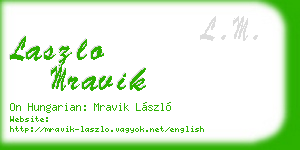 laszlo mravik business card