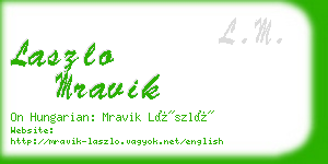 laszlo mravik business card